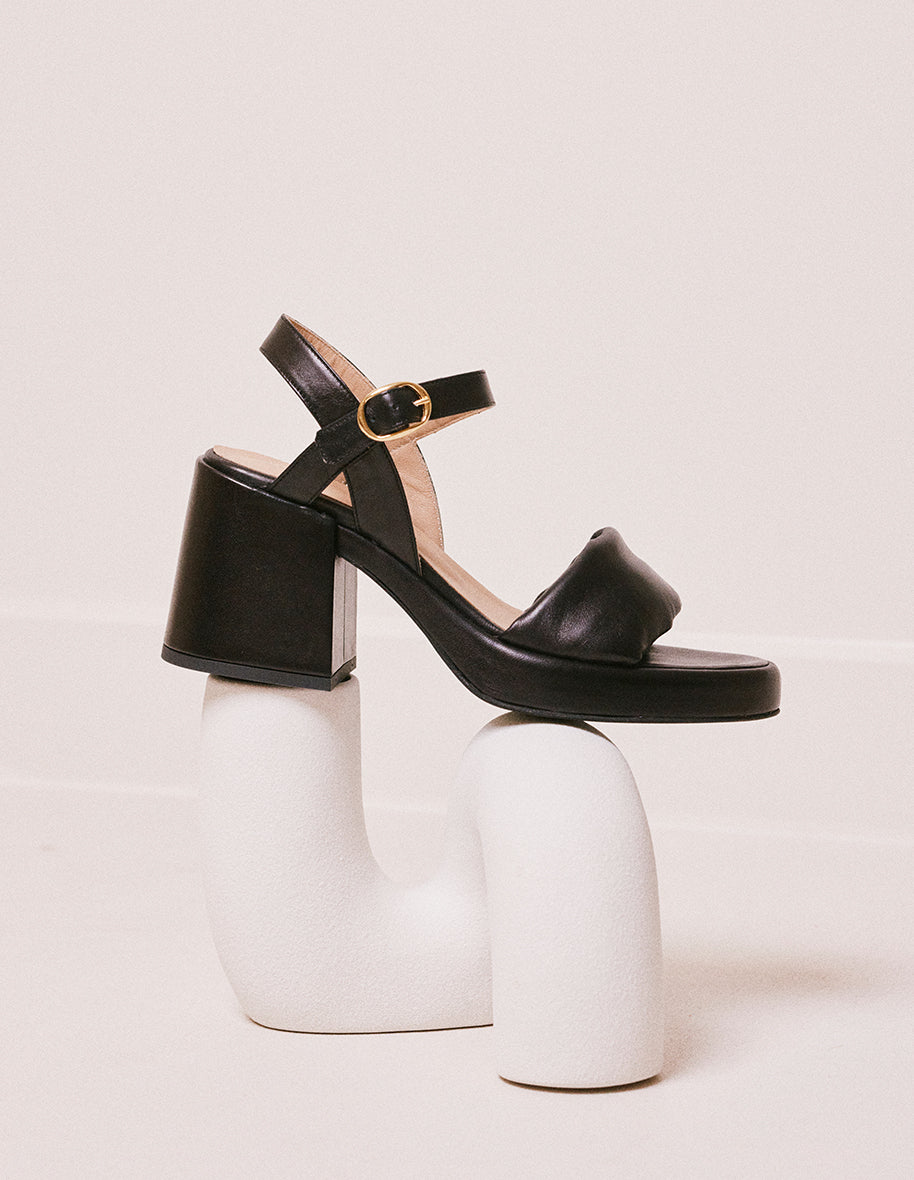 Heeled sandals Rachelle - Black leather