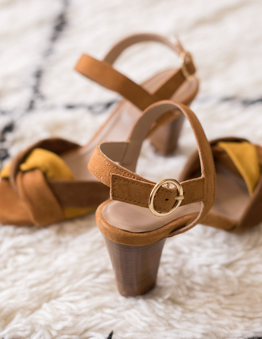 Heeled sandals Antoinette H - Sweden Cognac Moutarde