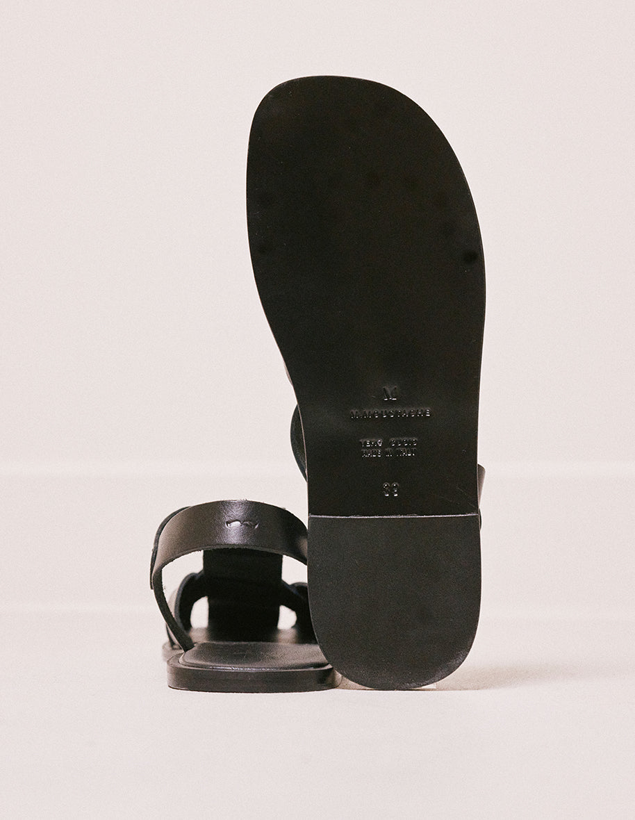 Sandale plate type méduse en cuir Sandra - M.Moustache