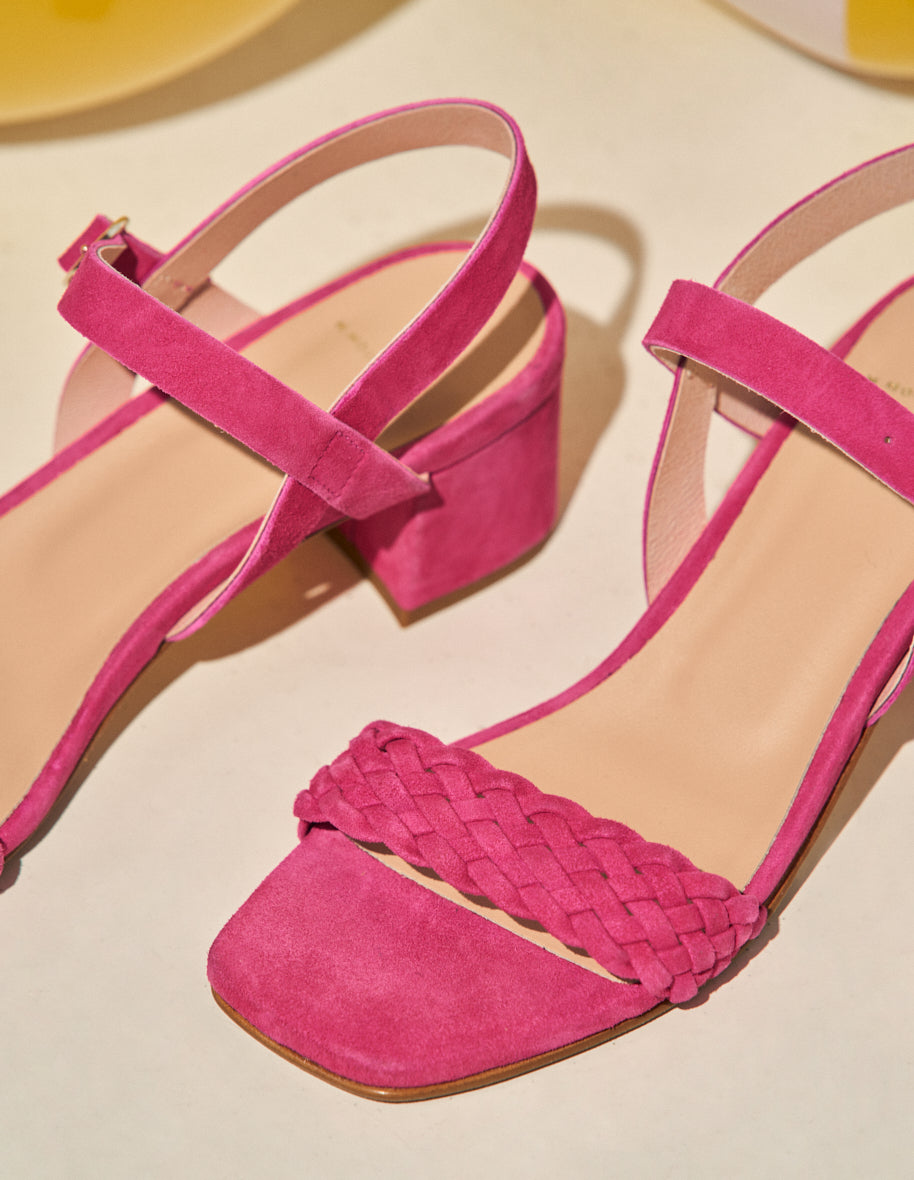 Heeled sandals Victoria M - Fuchsia suede