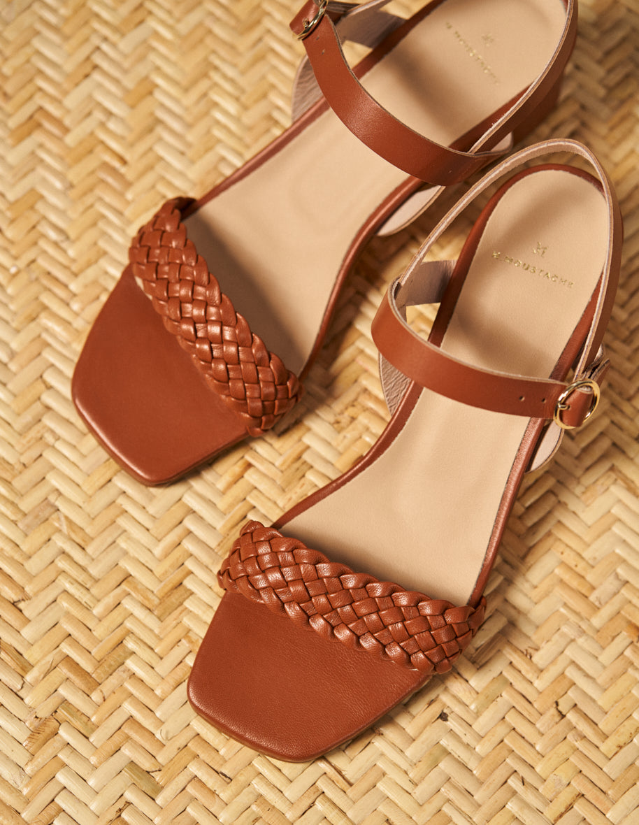 Heeled sandals Victoria M - Cognac leather