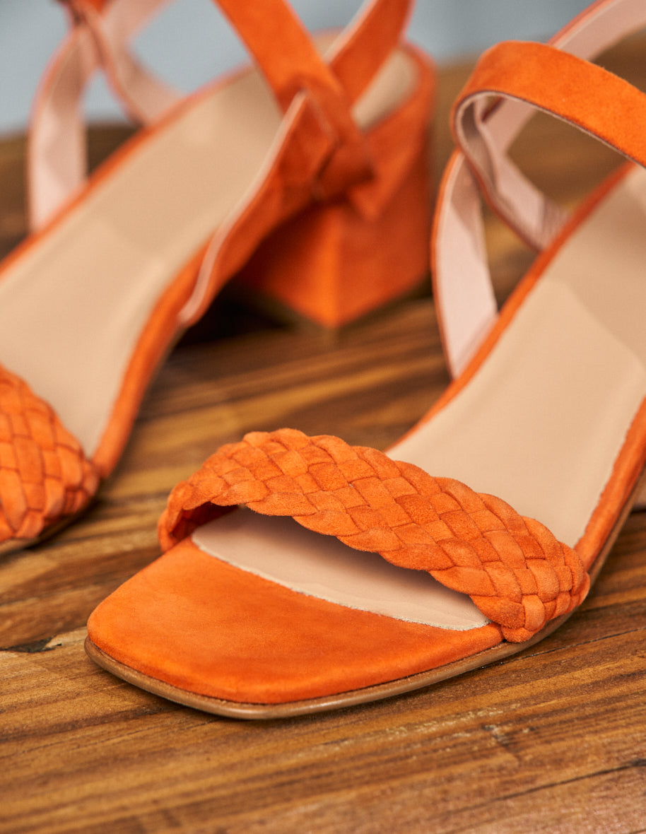 Heeled sandals Victoria M - Orange suede